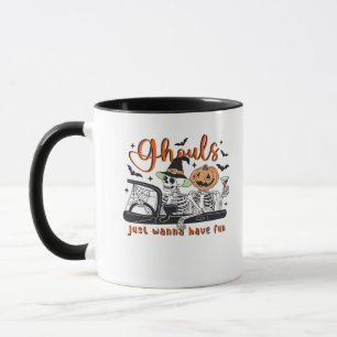 Ghouls Just Wanna Have Fun – Halloween Skeletons D Mug