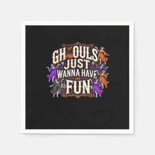 Ghouls Just Wanna Have Fun Halloween Sloth Vibes Napkin