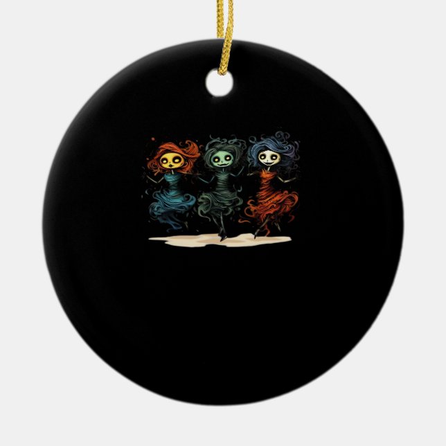 Ghouls Just Wanna Have Fun Halloween Style Ceramic Ornament (Front)
