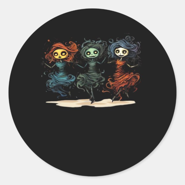 Ghouls Just Wanna Have Fun Halloween Style Classic Round Sticker (Front)