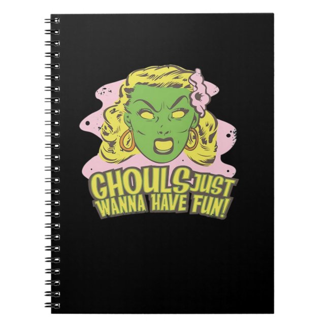 Ghouls Just Wanna Have Fun Lazy Sloth Notebook (Front)