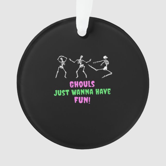 Ghouls Just Wanna Have Fun Lazy Sloth Ornament (Front)