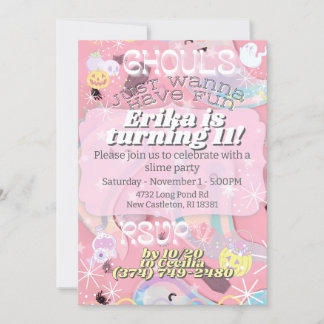 Ghouls Just Wanna Have Fun Pastel Halloween Invite