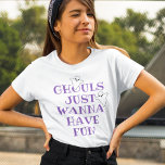 Ghouls Just Wanna Have Fun Purple Halloween Tri-Blend Shirt<br><div class="desc">Celebrate Halloween in style with this cute purple "Ghouls just wanna have fun" shirt. Features stylish purple text (color can be customized) with two little ghosts.</div>