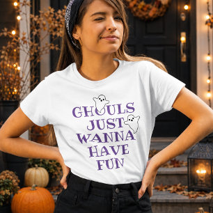 Ghouls Just Wanna Have Fun Purple Quote Halloween Tri-Blend Shirt