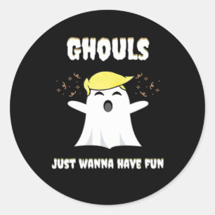 Ghouls Just Wanna Have Fun Retro Design Classic Round Sticker