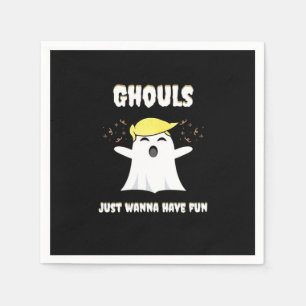 Ghouls Just Wanna Have Fun Retro Design Napkin