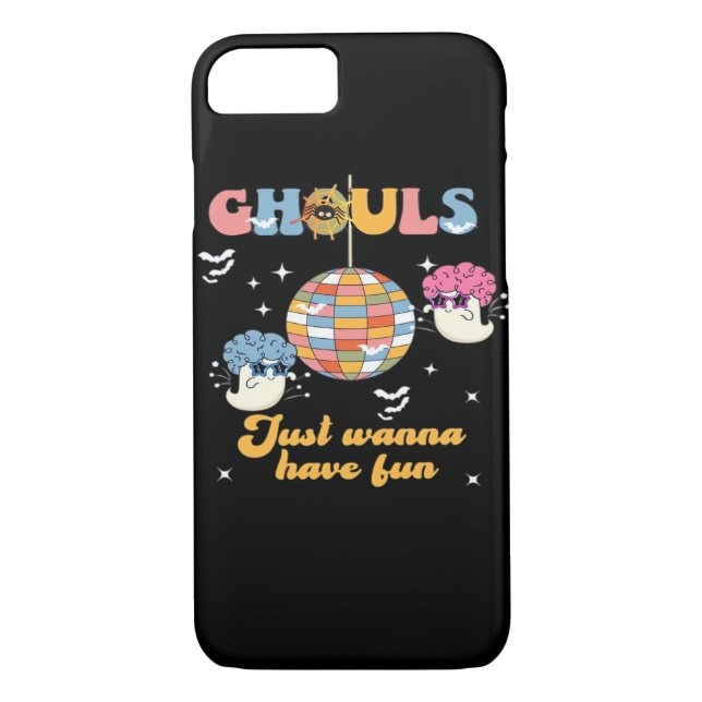 Ghouls Just Wanna Have Fun Retro Groovy Halloween Case-Mate iPhone Case (Back)