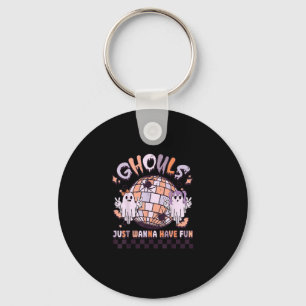 Ghouls Just Wanna Have Fun Retro Halloween Costume Keychain