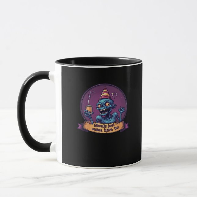 Ghouls Just Wanna Have Fun Sloth & Funny Mug (Left)