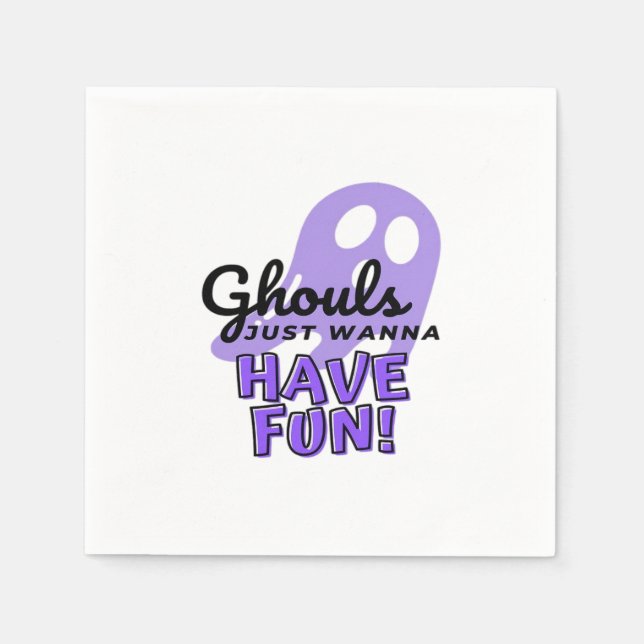 Ghouls Just Wanna Have Fun Sloth Halloween Napkin (Front)