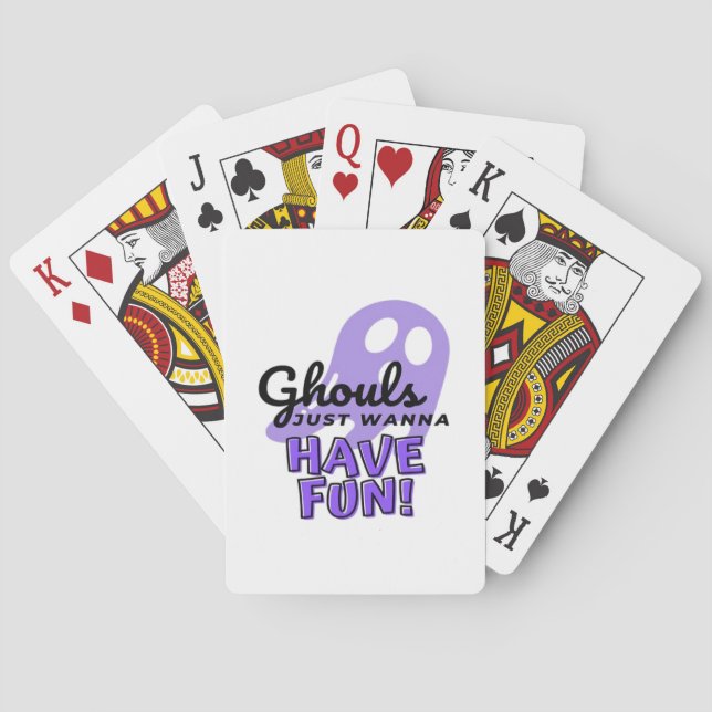 Ghouls Just Wanna Have Fun Sloth Halloween Playing Cards (Back)