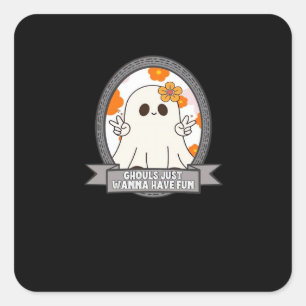 Ghouls Just Wanna Have Fun Sloth Halloween Square Sticker