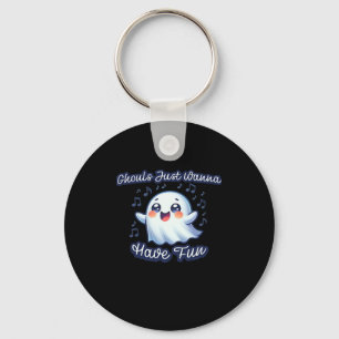 Ghouls Just Wanna Have Fun Sloth & Slogan Keychain