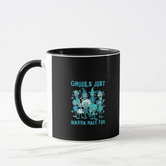 Ghouls Just Wanna Have Fun - Spooky Design Graphic Mug (Left)