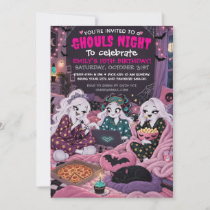 Ghouls Night Halloween Sleepover Party Invitation