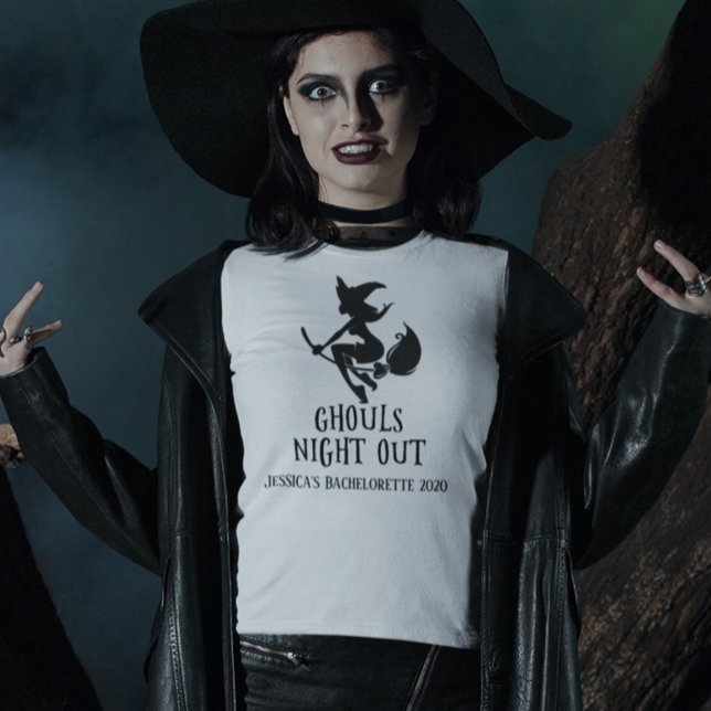 Ghouls Night out Witch Halloween Bachelorette T-Shirt (Creator Uploaded)
