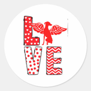 Ghound Valentines Day Love Valentine Cute Heart Classic Round Sticker