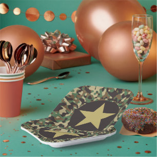 GI Camouflage Soldier Joe Military Party Plates