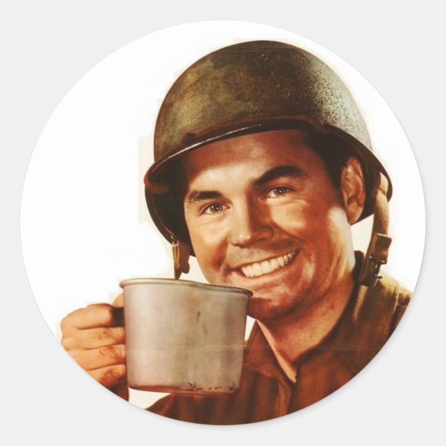 GI Cuppa Joe Classic Round Sticker (Front)