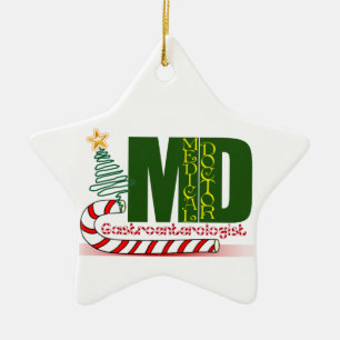 GI GASTROENTEROLOGIST MERRY CHRISTMAS CERAMIC ORNAMENT