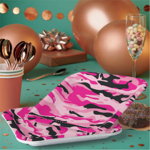 GI JANE Military Camouflage Cocktail Party Plates
