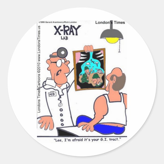 GI Tract Funny Gastrointestinal Medical Tees Gifts Classic Round Sticker (Front)