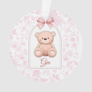 Gia   Custom Pink Teddy Bear Nursery Design  Ornament