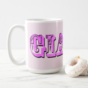 Gia Name In Dimensional Pink, Coffee Mug