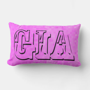 Gia, Pink Girls Name Logo, Lumbar Pillow