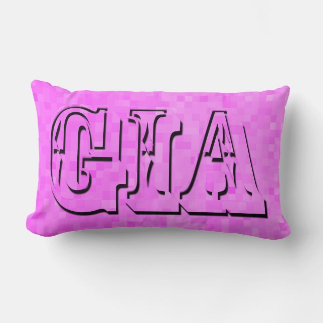 Gia, Pink Girls  Name Logo, Lumbar Pillow (Front)