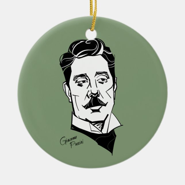 Giacomo Puccini Ceramic Ornament (Front)