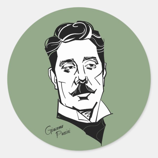 Giacomo Puccini Classic Round Sticker (Front)