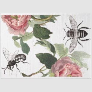 GIan Floral Bee Elements Decoupage Sheet