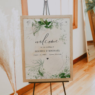 GIANNA Boho Etherial Greenery Wedding Welcome Poster