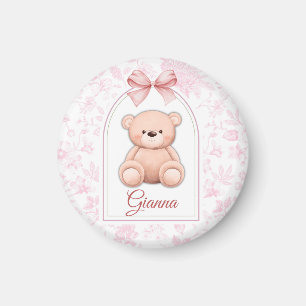 Gianna   Custom Pink Teddy Bear Nursery Design  Magnet