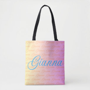 Gianna Repeating Name Pattern Tote Bag