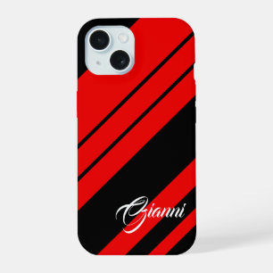 Gianni - Name Template - Red And Black iPhone 15 Case