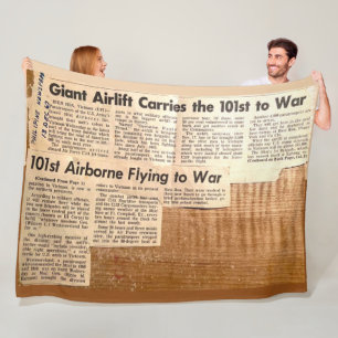 GIANT AIRLIFT CARRIES the 101st to WAR Fleece Blanket