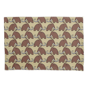 Giant Animals: Cartoon of Extinct Mammoths Pillowcase