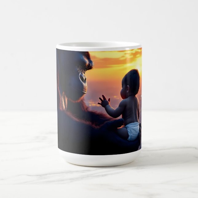 Giant & Baby at Sunset. Coffee Mug (Center)