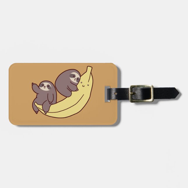 Giant Banana Sloths Luggage Tag (Front Horizontal)