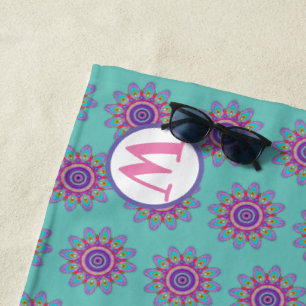 Giant beach towel 70x30 inch. psychedelic pattern