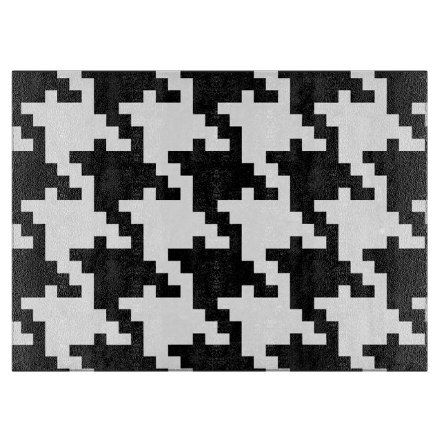 Giant black and white houndstooth cutting board (Front)