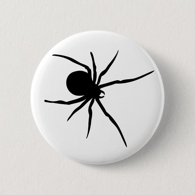 Giant Black Spider 2 Inch Round Button (Front)