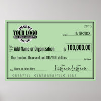 Giant Blank Check for Sweepstakes & Awards