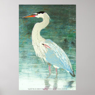 Giant blue heron poster