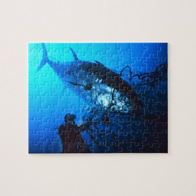 Giant Bluefin Tuna Caught in a Net Jigsaw Puzzle (Horizontal)
