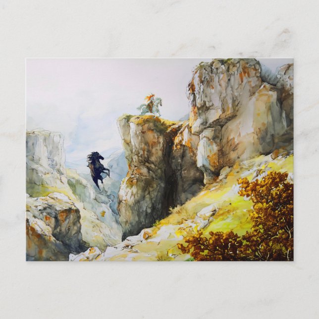 Giant Bodo Falls Rosstrappe Legend Watercolor Postcard (Front)