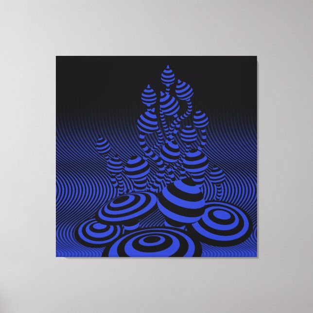 Giant Canvas Midnight blue Magic Mushrooms 1m sq. (Front)